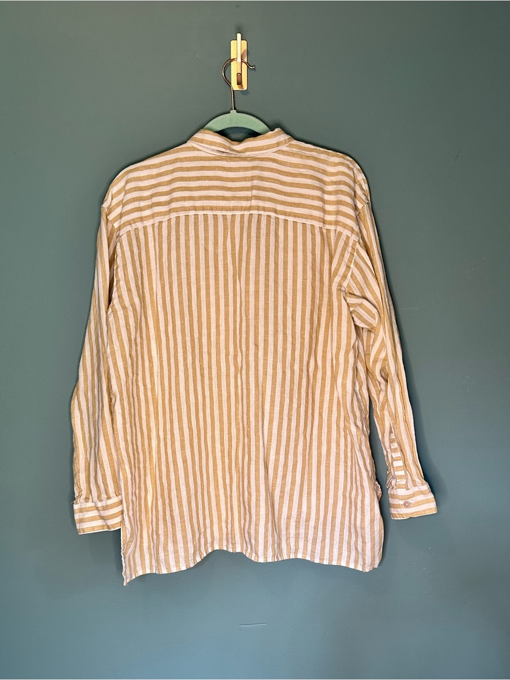 J.Jill Love Linen Striped Button Down Shirt 100% Linen Beach Coastal Size L - Picture 10 of 10